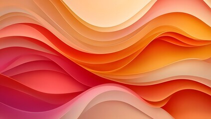 3D render, abstract background with colorful waves and curves in the air. Concept of fluid design or parallax effect. Soft light and shadow