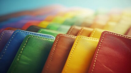 Rainbow of Colorful Leather Wallets - Luxury and Variety
