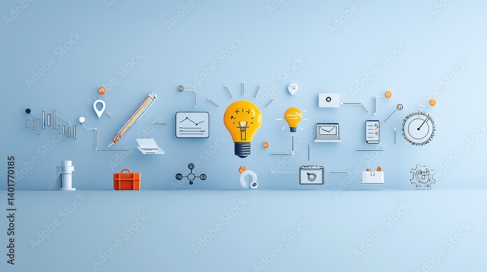 Poster a collection of simple and professional icons symbolizing different elements of assurance including 