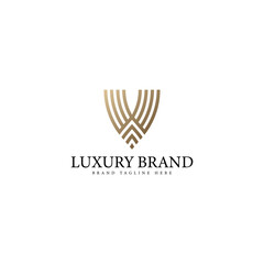 Abstract monogram luxury logo design template