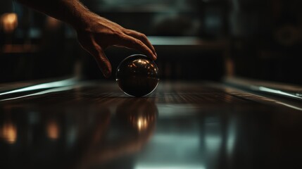 Obraz premium Bowling Alley Hand Reaching for Ball