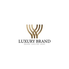 Abstract monogram luxury logo design template