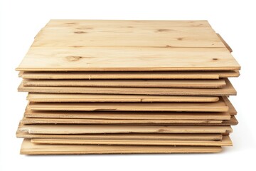 Stack of light-colored wooden planks