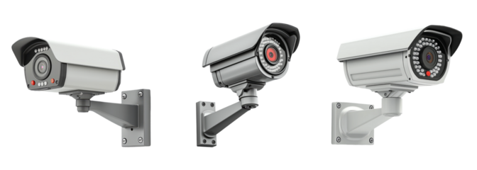 Three Modern Surveillance Cameras for Security and Monitoring Use
