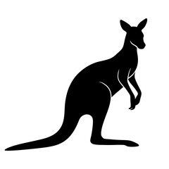 Kangaroo silhouette vector isolated on white background
