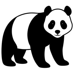 Panda silhouette vector isolated on white background © Suplab_Designer