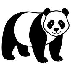 Panda silhouette vector isolated on white background © Suplab_Designer