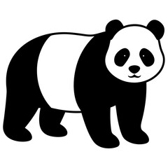 Panda silhouette vector isolated on white background © Suplab_Designer