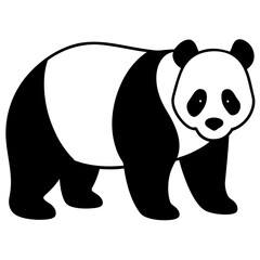 Panda silhouette vector isolated on white background © Suplab_Designer