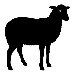 Sheep silhouette vector isolated on white background