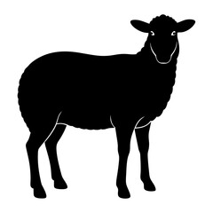 Sheep silhouette vector isolated on white background