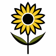 Black-eyed Susan icon on white background 
