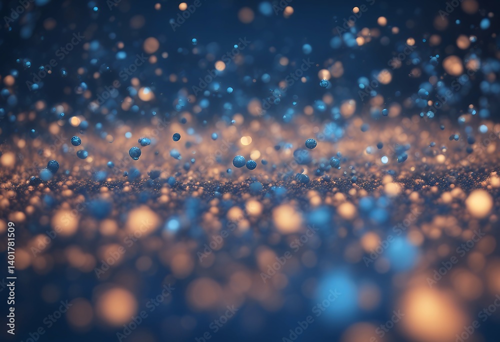 Wall mural glow background particles abstract blue depth field light design graphic energy chaos shape dot form