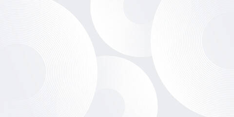 Simple glowing geometric lines on gray background. Modern shiny blue circle background abstract
