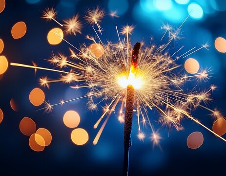 new year background with sparkler - Powered by Adobe