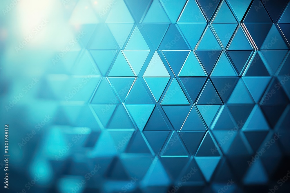Poster vibrant abstract blue background featuring interlocking hexagons creating a dynamic and modern visua