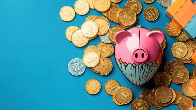 Charming Playful Piglet Frolicking in a Lush Green Pasture Surrounded by Vibrant Wildflowers under a Bright Blue Sky Radiating Joy and Innocence