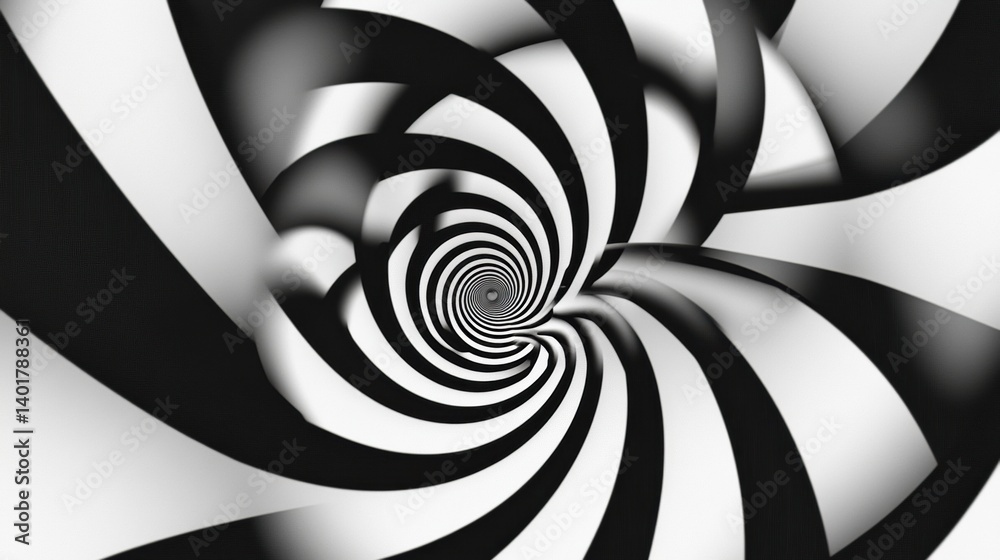Aufkleber hypnotic black and white spiral illusion creates depth and movement in a visually engaging pattern