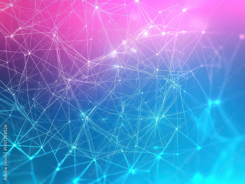 Poster intricate abstract background featuring numerous interconnected lines and dots forming a dynamic mod
