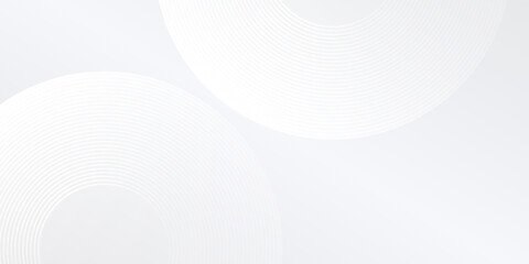 Modern white glowing geometric lines circle on gray background abstract simple