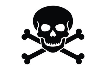 jolly roger skull silhouettes vector illustration on white background 