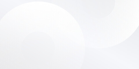 Modern white glowing geometric lines circle on gray background abstract