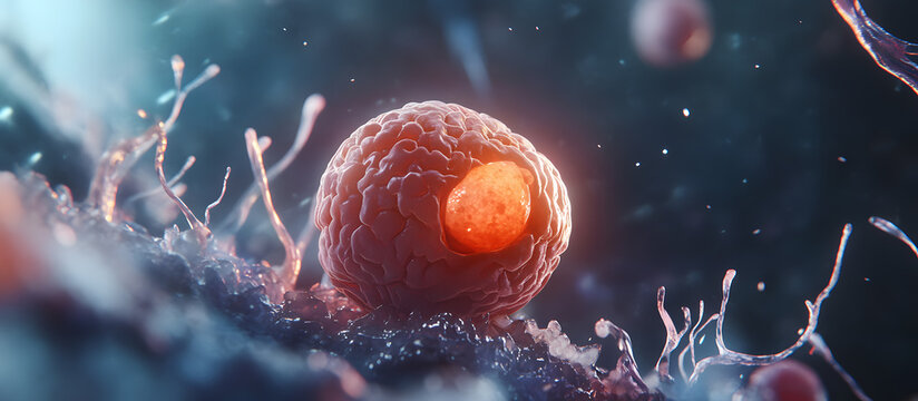 Microscopic perspective of tumor cell