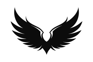 Angle Wings silhouette vector illustration on white background 