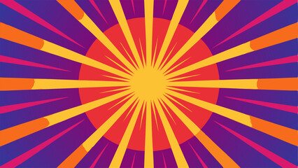 Radial Burst Element A radial burst effect behind the main text filled with gradients of bright colors giving a sense of excitement and urgency.