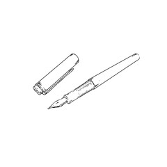Obraz premium Fountain Pen Hand Drawn Illustration Vector