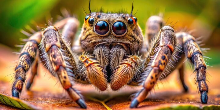 Lycosa Singoriensis Wolf Spider - Detailed Macro Photography, Arachnid, Insect, Nature, Wildlife, Closeup