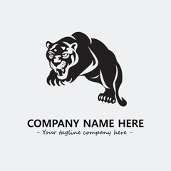 Phanter illustration black and white for logo company vector image
