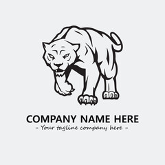 Phanter illustration black and white for logo company vector image
