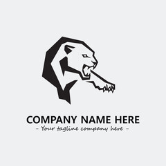 Phanter illustration black and white for logo company vector image
