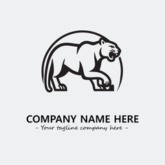 Phanter illustration black and white for logo company vector image

