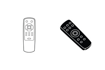 Remote Control Line Art Black And White Technology Device Clipart © Rita