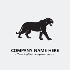 Phanter illustration black and white for logo company vector image
