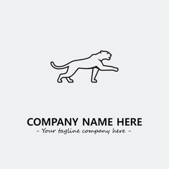 Phanter illustration black and white for logo company vector image
