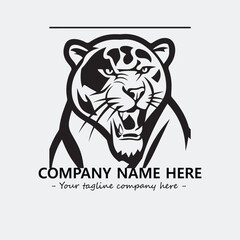 Phanter illustration black and white for logo company vector image
