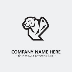 Phanter illustration black and white for logo company vector image
