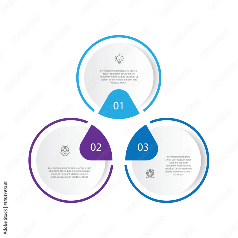 Leinwandbilder Design template infographic vector element with 3 step and icons