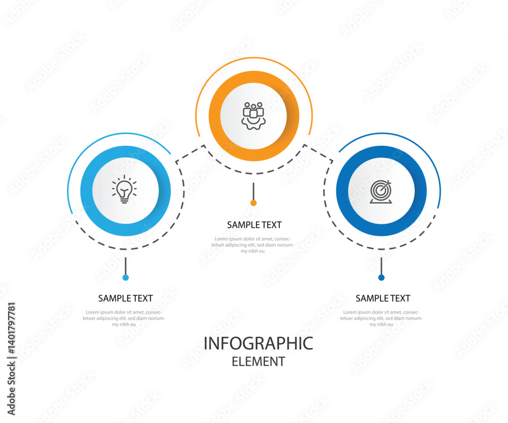 Poster Design template infographic vector element with 3 step and icons
