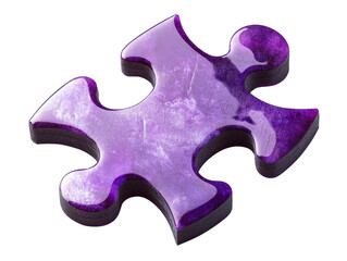 Obraz premium purple puzzle piece on white background