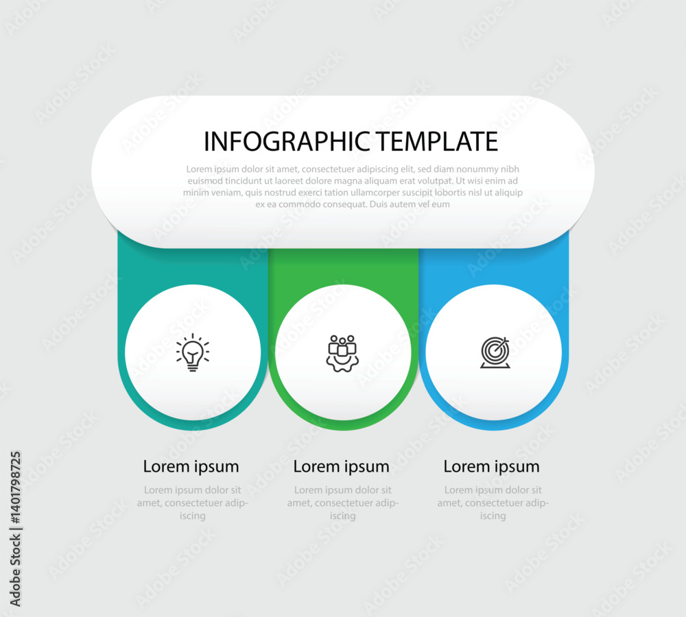 Poster Design template infographic vector element with 3 step and icons