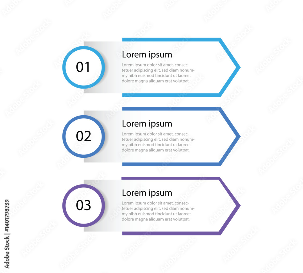 Poster 3 step process infographic template. Vertical model slide paper for presentation and business information 