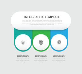Design template infographic vector element with 3 step and icons