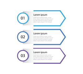 3 step process infographic template. Vertical model slide paper for presentation and business information 