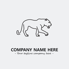 Phanter illustration black and white for logo company vector image
