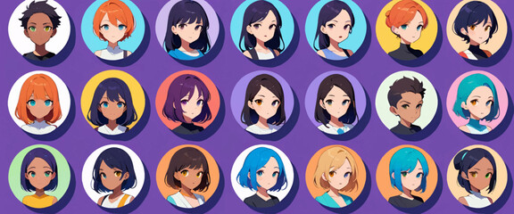 Anime-Character-Avatars-Collection-Diverse-Portraits