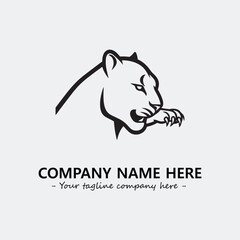 Phanter illustration black and white for logo company vector image
